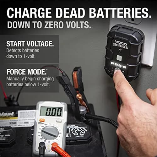 NOCO GENIUS1 1A 6V/12V Smart Battery Charger – Automatic Maintainer, Trickle Charger & Desulfator 156g (5.5oz) | Charges Dead Batteries thumbnail 3