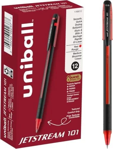Uni-Ball Jetstream 101 Ballpoint Pen, Medium Point (1.0mm), Red (Pack of 144) | Smooth Ink Flow thumbnail 1