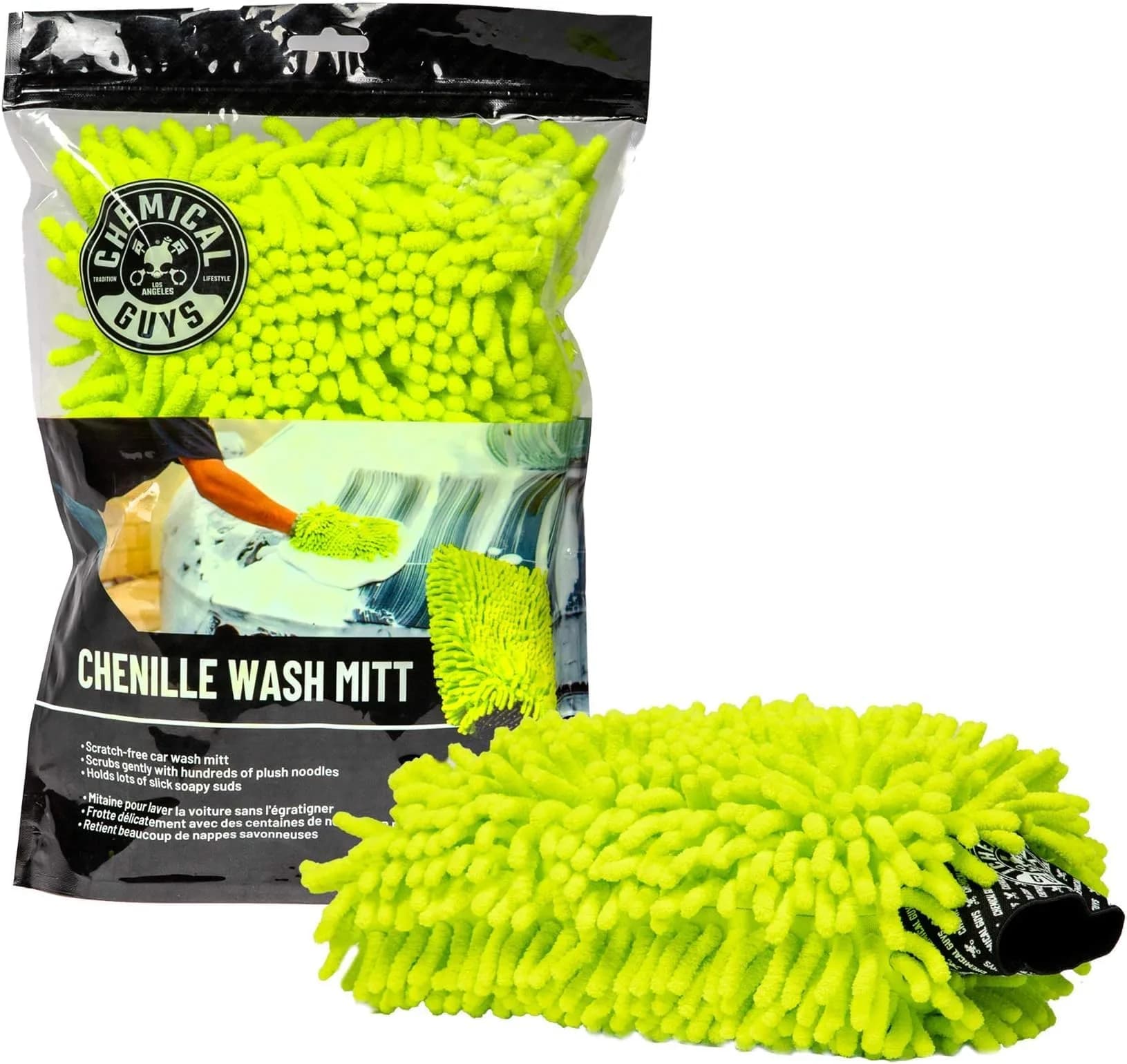 Chemical Guys Chenille Premium Microfiber Wash Mitt (Pack of 12) | Ultra-Soft Car Wash Glove for Scratch-Free Finish - main product image