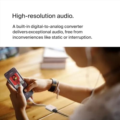 Belkin Rockstar™ 3.5mm Audio with USB-C Charge Adaptor Included, White (Pack of 6) | Dual Port USB-C Audio & Fast Charging thumbnail 4