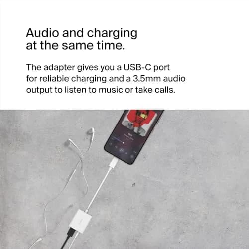 Belkin Rockstar™ 3.5mm Audio with USB-C Charge Adaptor Included, White (Pack of 6) | Dual Port USB-C Audio & Fast Charging thumbnail 2