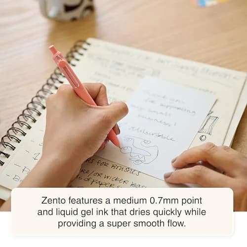 Uni-Ball Zento Liquid Gel Ink Retractable Pens, Medium Point (0.7mm), Muted Barrels, Black Ink, Pack of 144 | Smooth Writing for Professionals & Students thumbnail 7