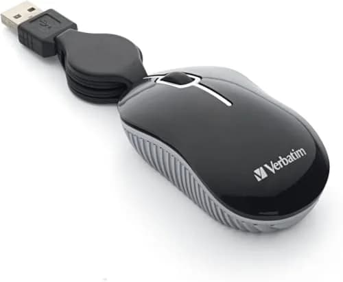 Verbatim Wired Optical Computer Mini USB-A Mouse - Pack of 10 | Plug & Play Retractable Cable thumbnail 1