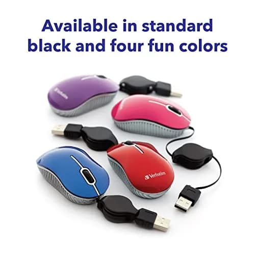 Verbatim Wired Optical Computer Mini USB-A Mouse - Pack of 10 | Plug & Play Retractable Cable thumbnail 7