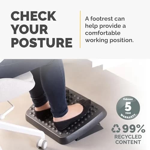Fellowes Standard Foot Rest 2-Pack Graphite | Dual-Position Height Adjustment & Free-Floating Platform thumbnail 2