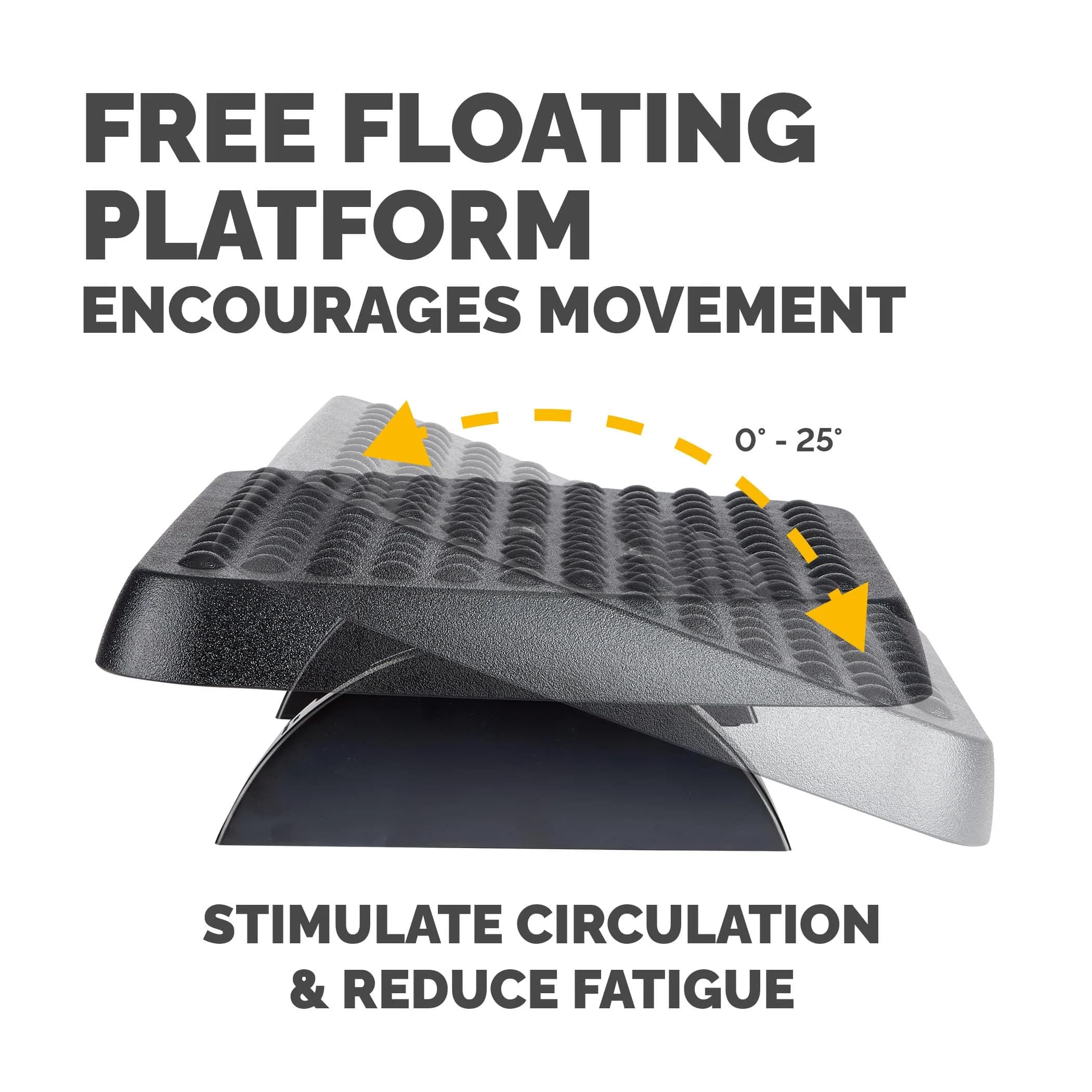 Fellowes Standard Foot Rest 2-Pack Graphite | Dual-Position Height Adjustment & Free-Floating Platform - view 4