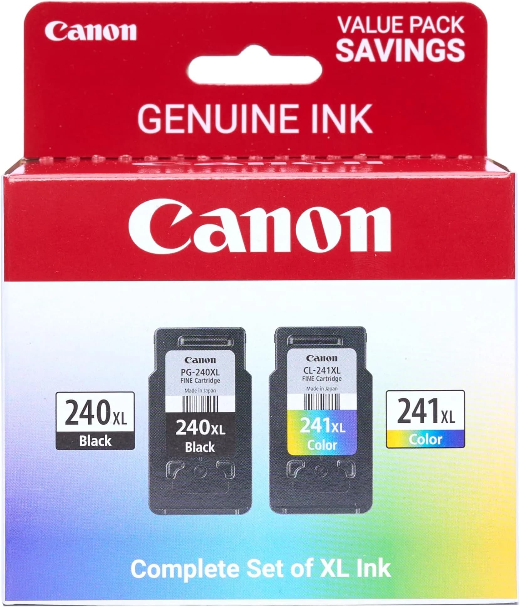 Canon Genuine Ink PG-240 XL/CL-241 XL Value Pack (2 Cartridges, 24 Ink Units Total) | Compatible with Canon PIXMA Printers - main product image