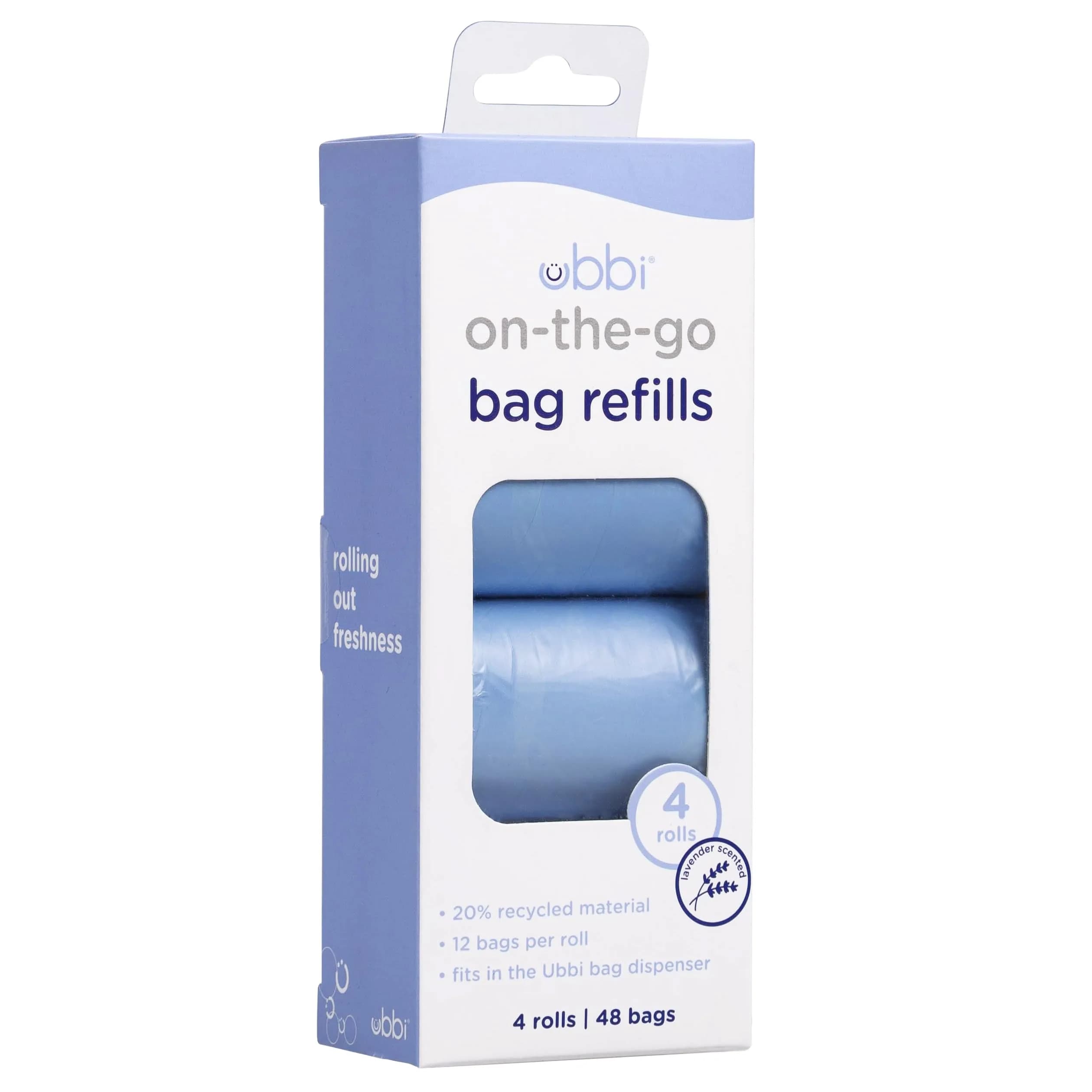 Ubbi On-the-Go Refill Bags Lavender Scented 36 Count (Pack of 12) | Odor Neutralizing Waste Bags - main product image