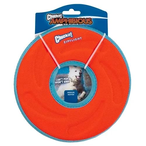 Chuckit! Amphibious ZipFlight Floating and Flying Disc Dog Toy, Medium (8.5") 12-Pack | Floats & Flies for Long-Distance Fetch thumbnail 5