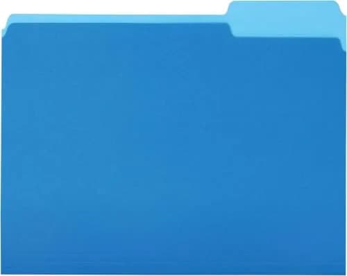 Amazon Basics File Folders for Organization, Letter Size, 1/3 Cut Tab, Blue, Pack of 360 | 360 Folders for Everyday Filing thumbnail 1