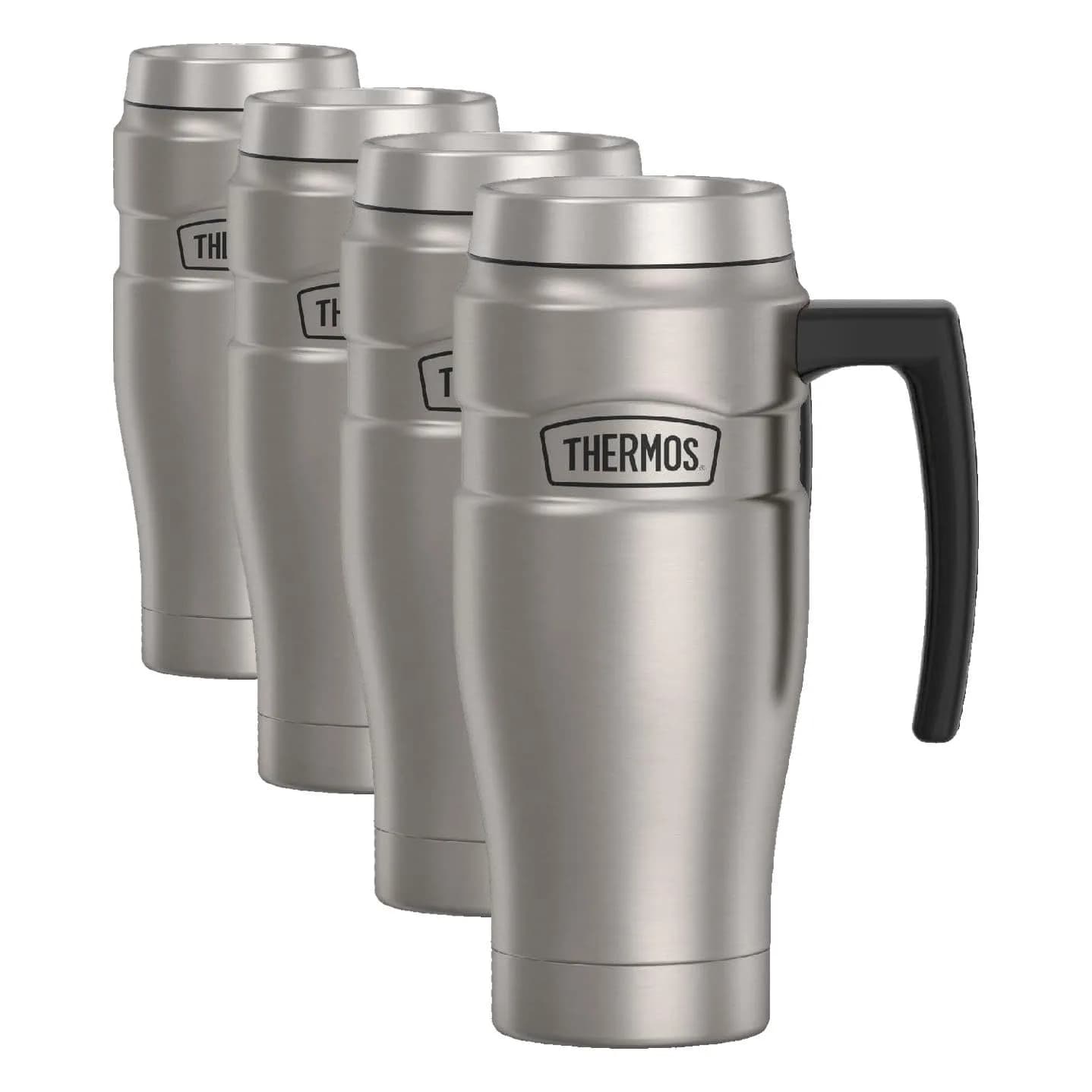 THERMOS Stainless King 16oz Travel Tumbler - Matte Stainless Steel, 4-Pack - main product image