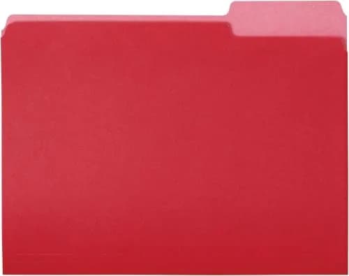Amazon Basics File Folders, Letter Size, 1/3 Cut Tab, Red, 360 Pack | Durable Red Covers with Lighter Interiors thumbnail 1