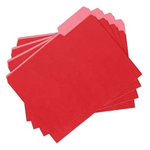Amazon Basics File Folders, Letter Size, 1/3 Cut Tab, Red, 360 Pack | Durable Red Covers with Lighter Interiors thumbnail 4