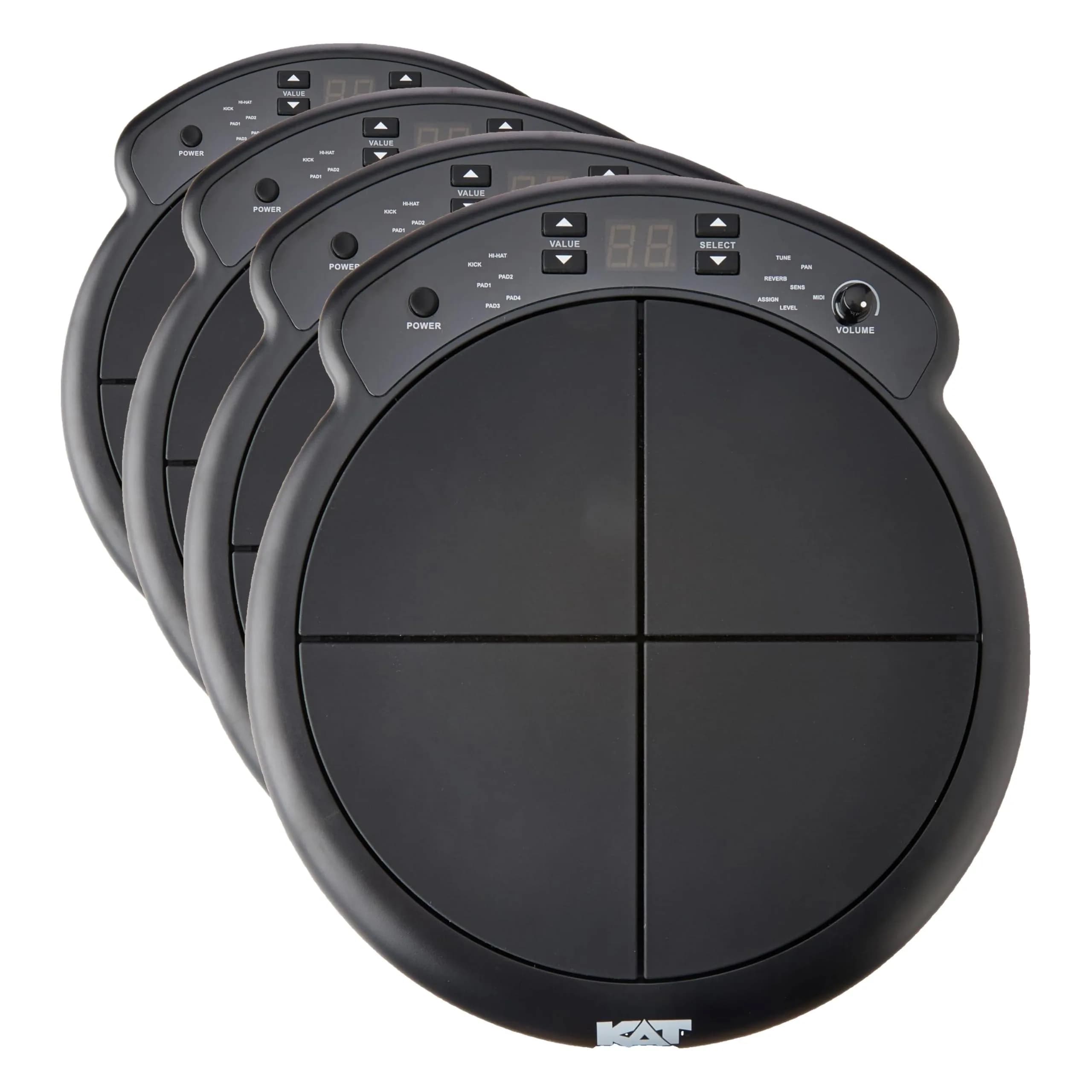 KAT Percussion KTMP1 Electronic Drum and Percussion Pad Sound Module, Black (Pack of 4) | 4 Velocity-Sensitive Pads - main product image