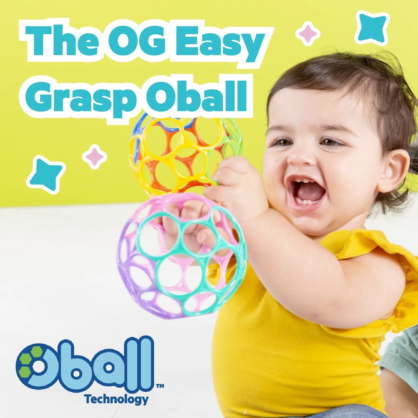 Bright Starts Oball Easy-Grasp Baby Rattle Ball, Pink, 6-Pack | BPA-Free for Newborns and Up - view 5