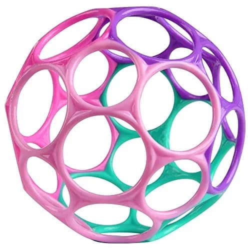 Bright Starts Oball Easy-Grasp Baby Rattle Ball, Pink, 6-Pack | BPA-Free for Newborns and Up thumbnail 6