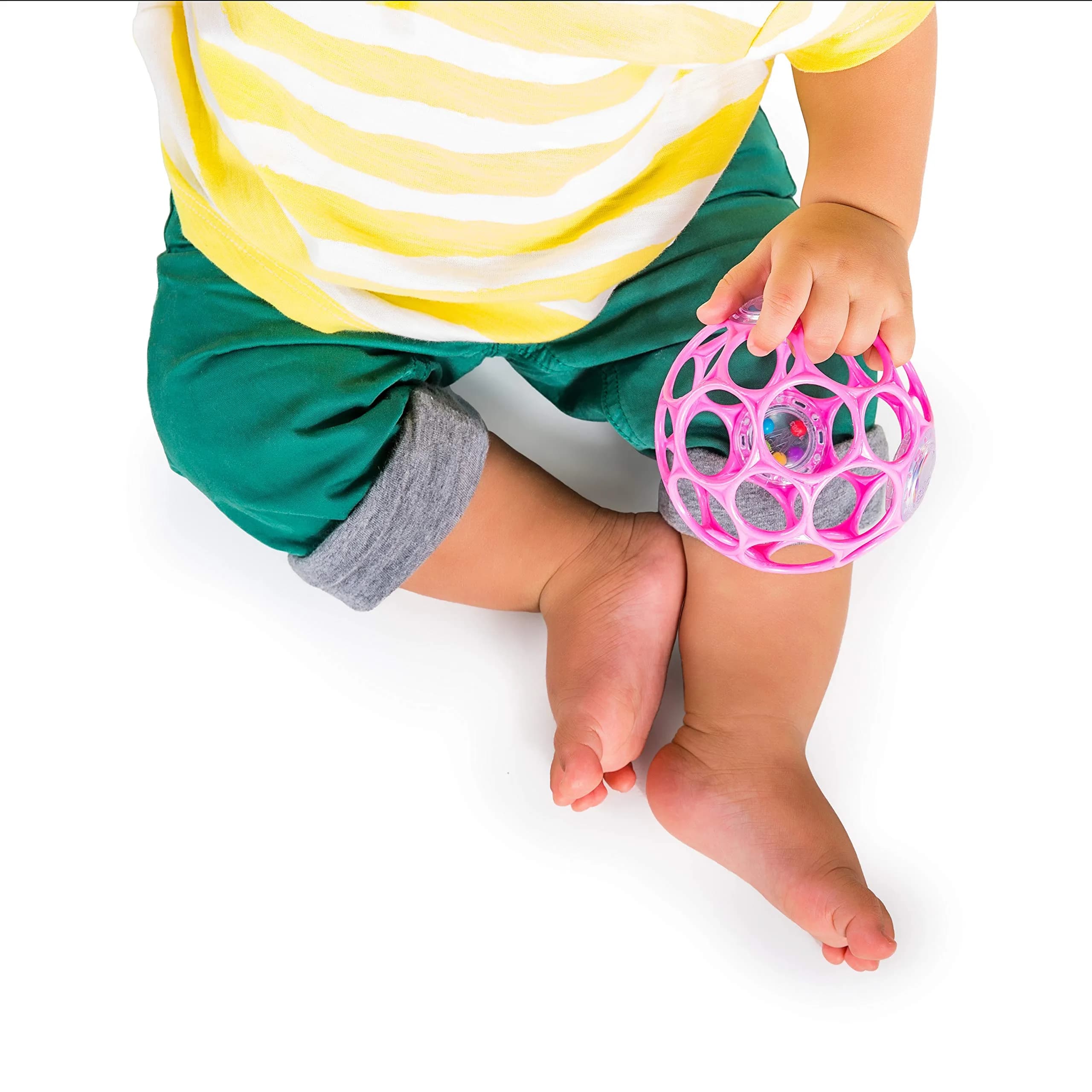 Bright Starts Oball Easy-Grasp Baby Rattle Ball, Pink, 6-Pack | BPA-Free for Newborns and Up - view 3