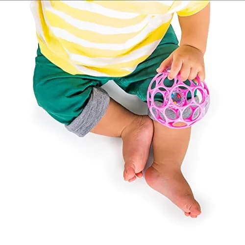 Bright Starts Oball Easy-Grasp Baby Rattle Ball, Pink, 6-Pack | BPA-Free for Newborns and Up thumbnail 3
