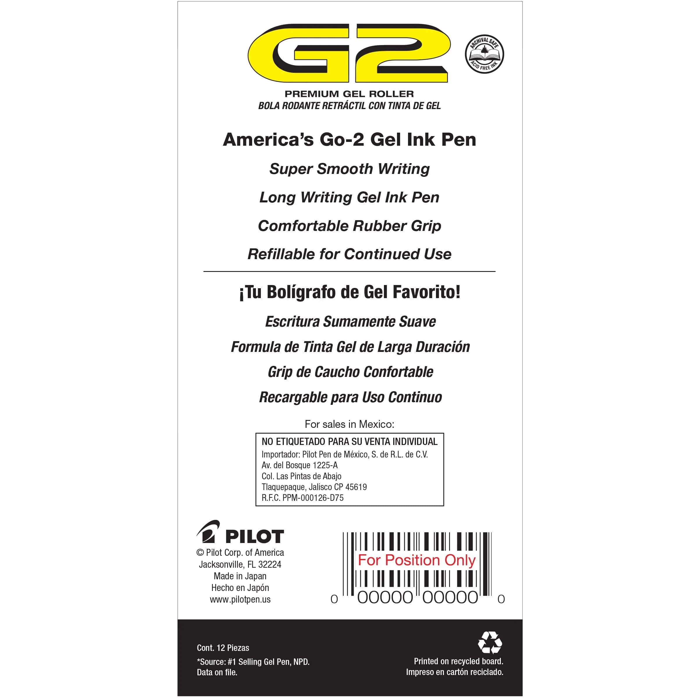 PILOT G2 Premium Gel Roller Pens, Bold Point 1 MM, Navy (Pack of 144) | Longest-Lasting Gel Ink Pen - view 2