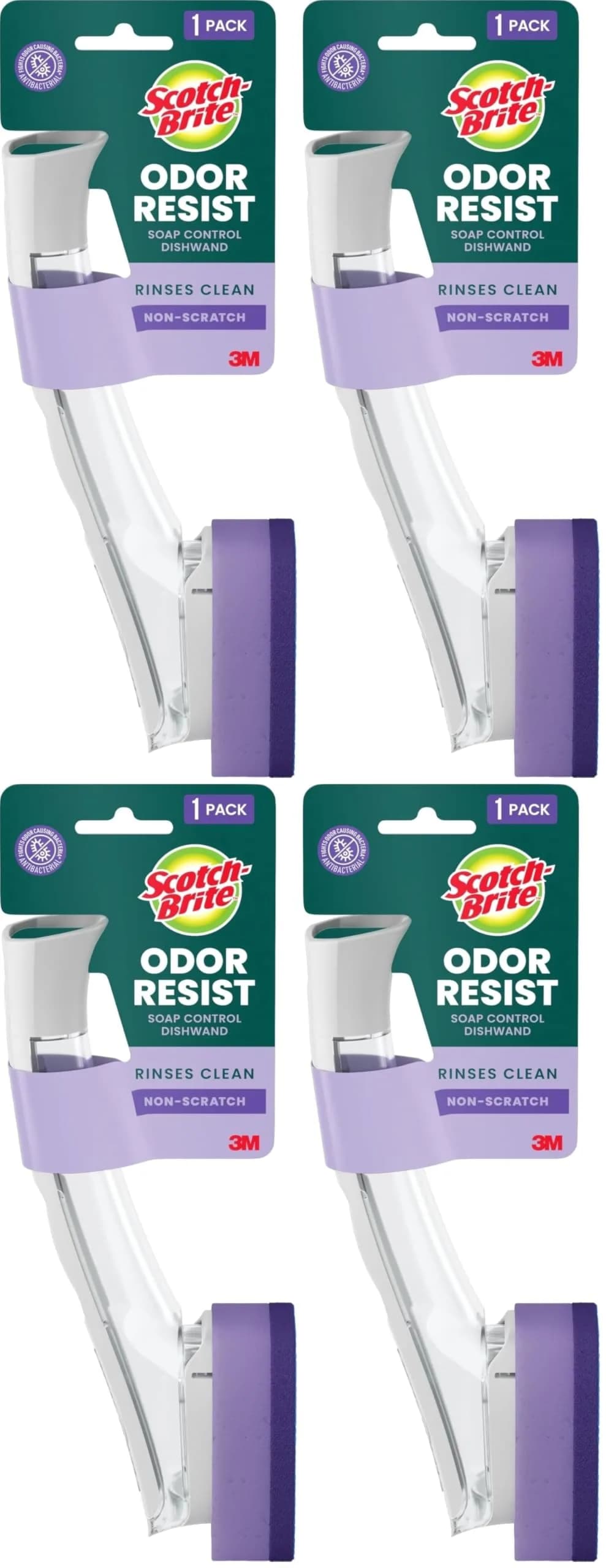 Scotch-Brite Odor Resist Non-Scratch Soap Control Dishwand (Pack of 4, Blue) | America's #1 Selling Dishwand Brand - main product image