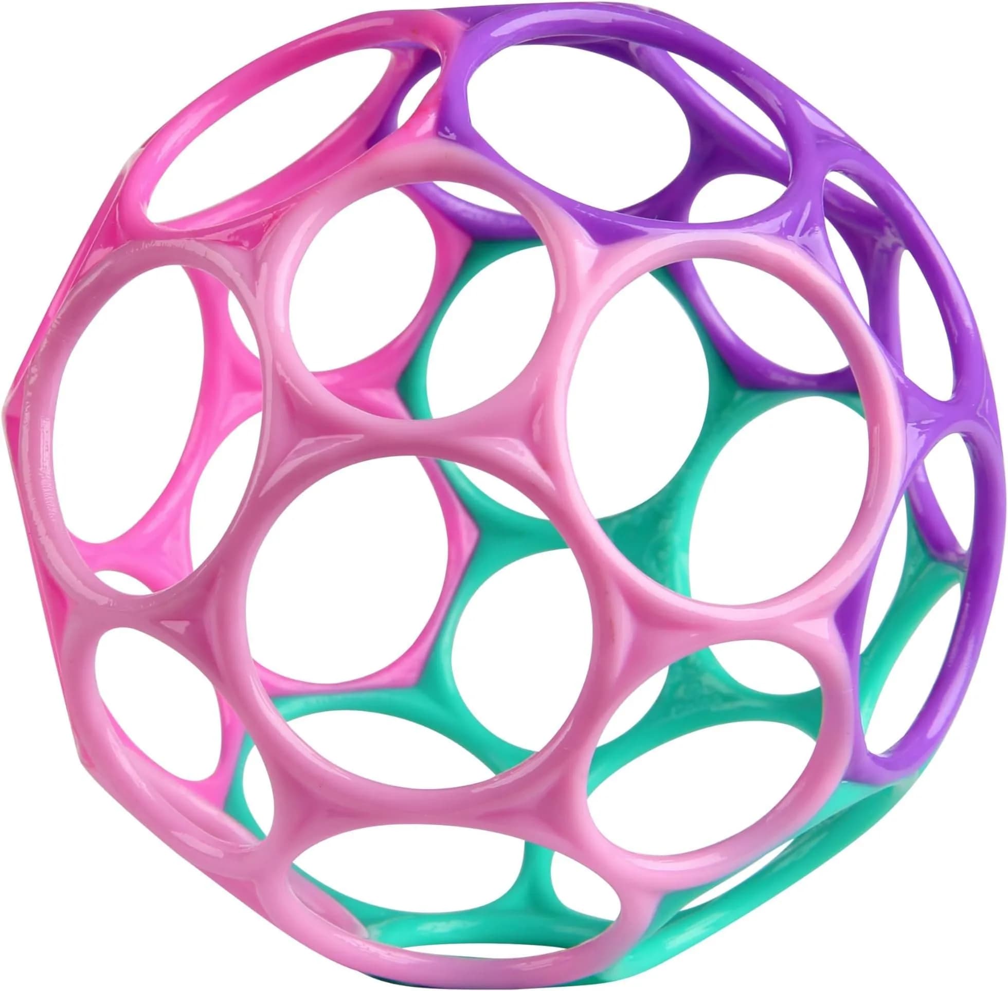 Bright Starts Oball Easy Grasp Classic Ball Infant Toy, 4 Inches, Pack of 6 | BPA-Free, Newborn+ Toy — 퍼플/핑크/틸