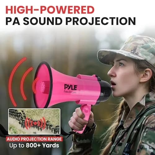 Pyle Portable Megaphone Speaker Siren Bullhorn - Pink, 30W Power, Pack of 6 | 800+ Yards PA Sound thumbnail 5
