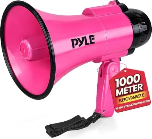 Pyle Portable Megaphone Speaker Siren Bullhorn - Pink, 30W Power, Pack of 6 | 800+ Yards PA Sound thumbnail 1