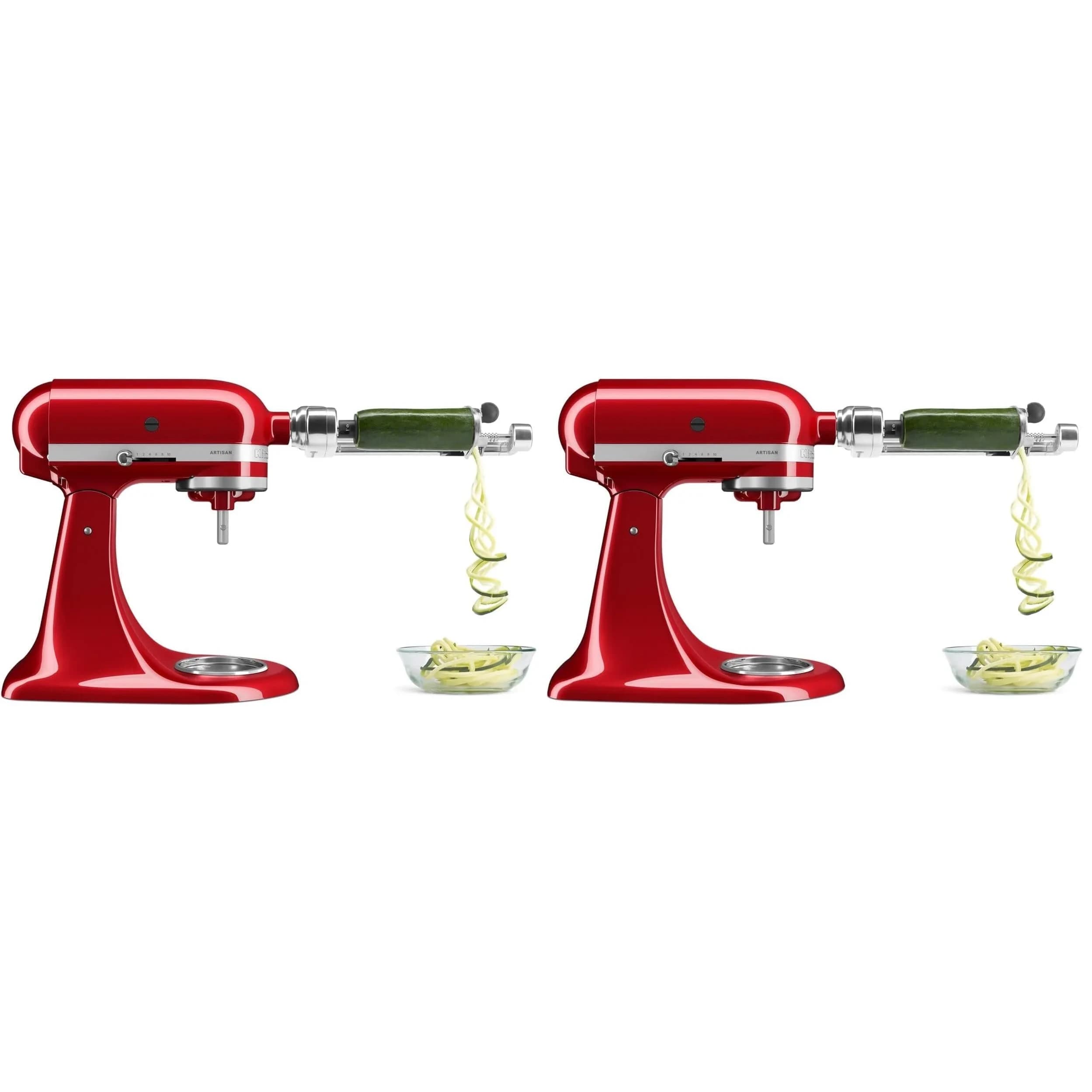 KitchenAid KSM1APC Fruit and Vegetable Spiralizer Attachment with 5 Blades, 2.0 kg (4.4 lb) | Premium Metal Construction for Stand Mixers — Polished Aluminum