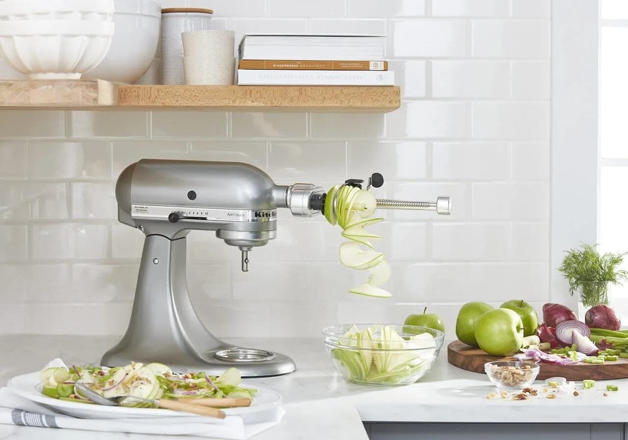 KitchenAid KSM1APC Fruit and Vegetable Spiralizer Attachment with 5 Blades, 2.0 kg (4.4 lb) | Premium Metal Construction for Stand Mixers - view 6