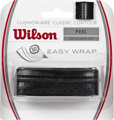 Wilson Sporting Goods Classic Contour Replacement Tennis Racquet Grip, Black, One Size (Pack of 6) | Enhanced Feel & Raised Edge thumbnail 1