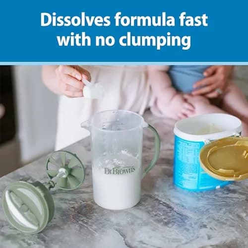 Dr. Brown's Baby Formula Mixing Pitcher with Adjustable Stopper, 36 oz, BPA-Free, Blue (Pack of 6) | No Drip Spout, Locking Lid thumbnail 2