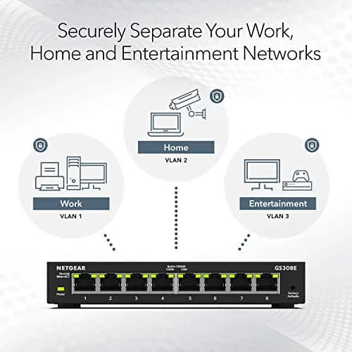 NETGEAR 8-Port Gigabit Ethernet Easy Smart Managed Switch (GS308E) - Pack of 6 | Silent Operation, Desktop or Wall Mount thumbnail 5
