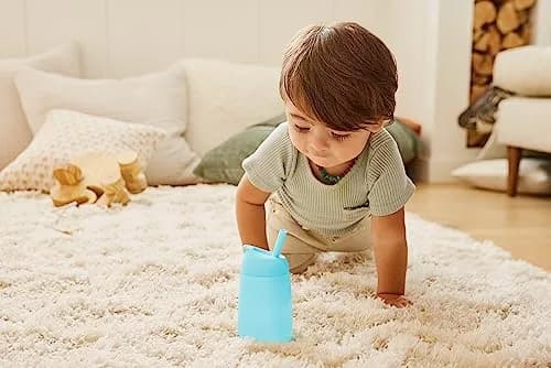 Munchkin Simple Clean Straw Cups for Toddlers 12+ Months, 300ml (10 Fl Oz), Blue/Green, 12 Count | Spill-Proof & Easy-Clean Straw thumbnail 5