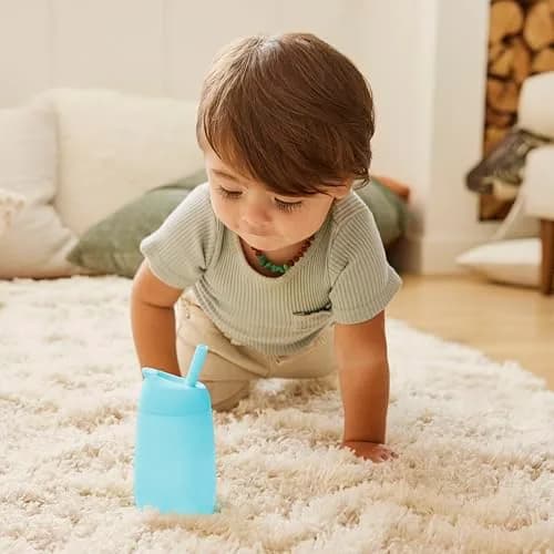 Munchkin Simple Clean Straw Cups for Toddlers 12+ Months, 300ml (10 Fl Oz), Blue/Green, 12 Count | Spill-Proof & Easy-Clean Straw thumbnail 6