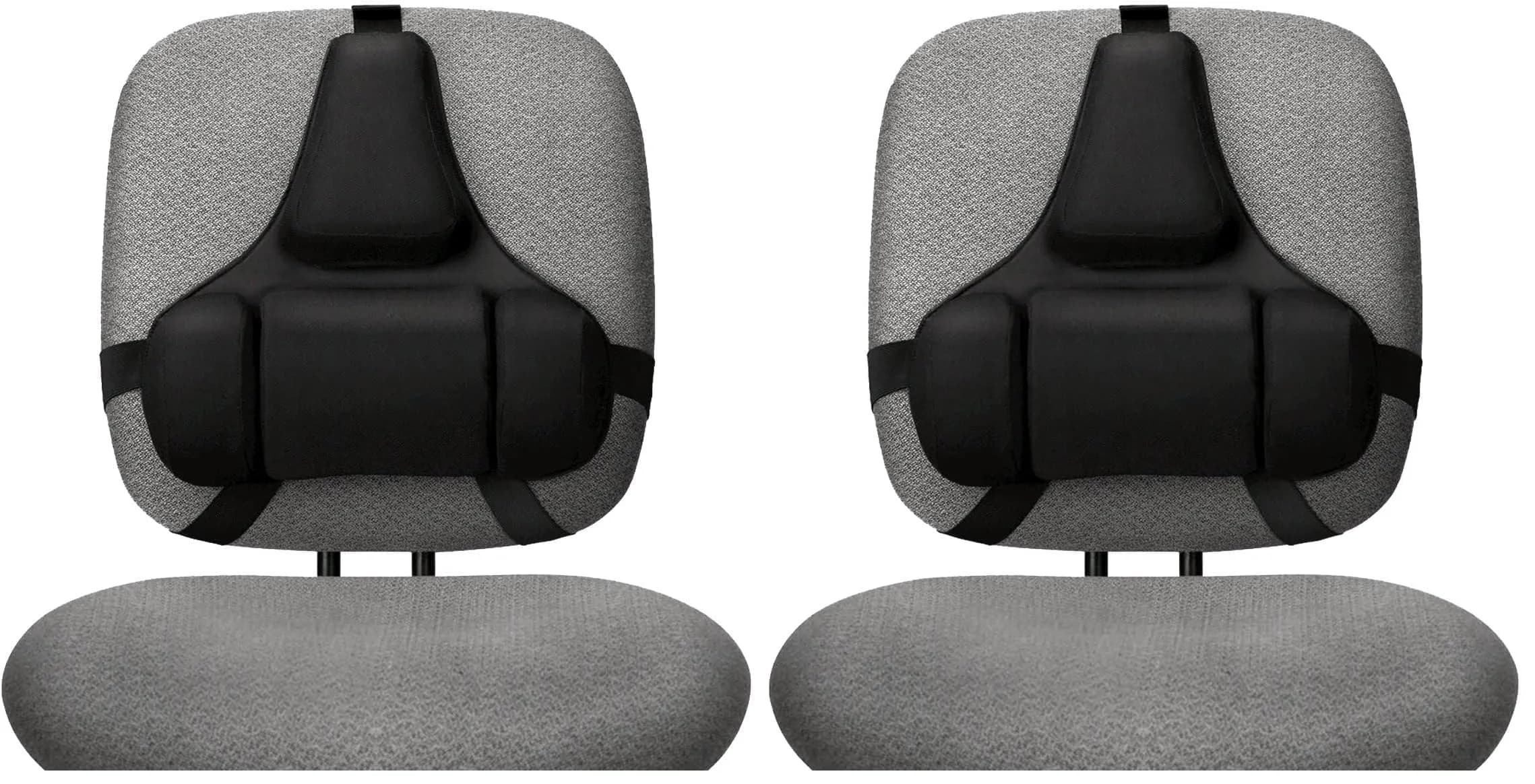 Fellowes Professional Series Back Support, Black | Mid Spinal & Lumbar Support for Chairs (Pack of 2) - main product image