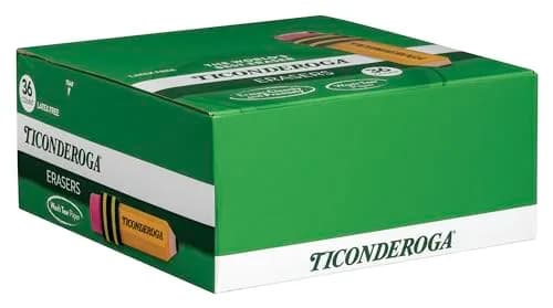Ticonderoga Pencil Shaped Erasers, Yellow 432 Count (12 Packs) | Smudge-Free Corrections thumbnail 7