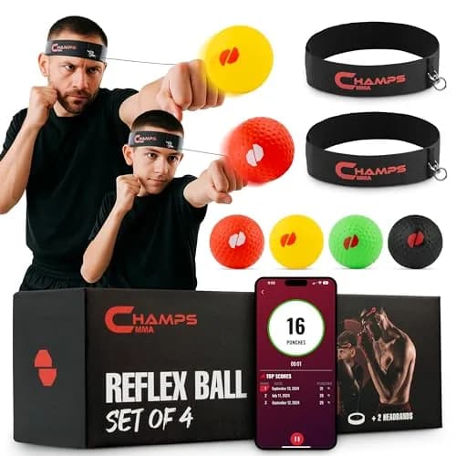 Champs MMA Boxing Reflex Ball Set with Punch Counter App | Improve Speed & Reaction (70-120 chars) thumbnail 1