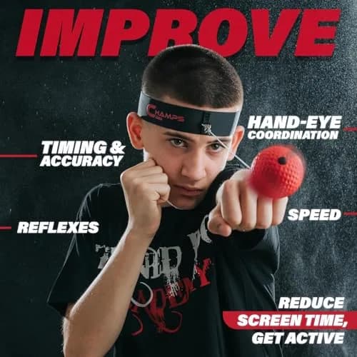 Champs MMA Boxing Reflex Ball Set with Punch Counter App | Improve Speed & Reaction (70-120 chars) thumbnail 2