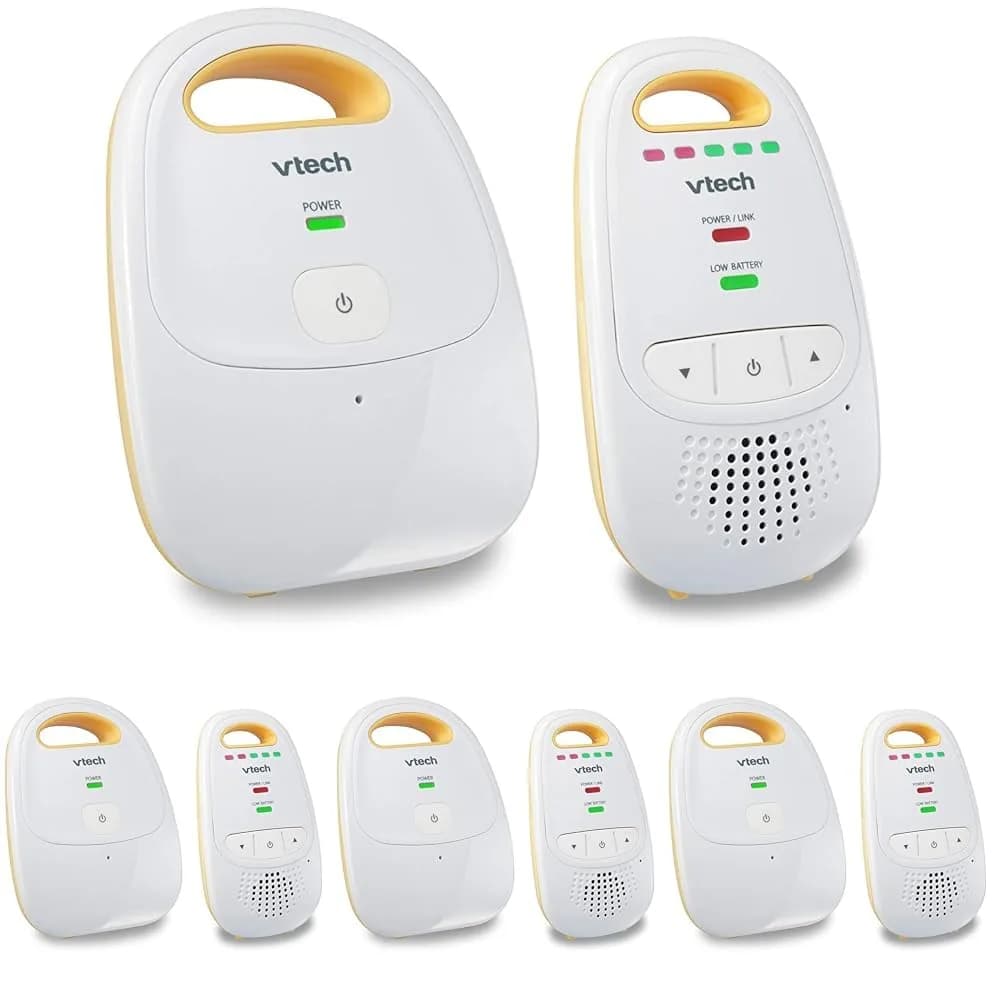 VTech Upgraded Audio Baby Monitor with Rechargeable Battery, Long Range, Crystal-Clear Sound, Pack of 4 | DECT 6.0 Digital Audio - main product image