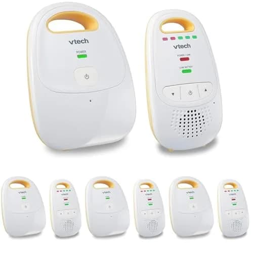 VTech Upgraded Audio Baby Monitor with Rechargeable Battery, Long Range, Crystal-Clear Sound, Pack of 4 | DECT 6.0 Digital Audio thumbnail 1