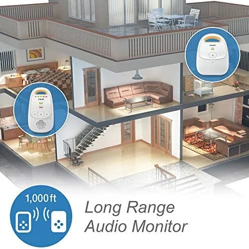 VTech Upgraded Audio Baby Monitor with Rechargeable Battery, Long Range, Crystal-Clear Sound, Pack of 4 | DECT 6.0 Digital Audio thumbnail 2