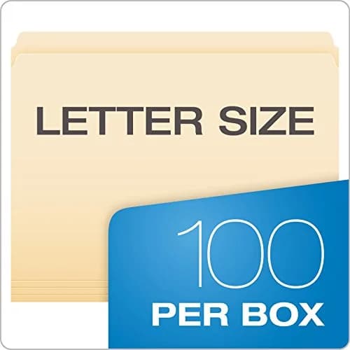 Pendaflex Manila File Folders, Straight Cut Top Tab, Letter Size, 500 Count | USA Imported, Duties Included thumbnail 5