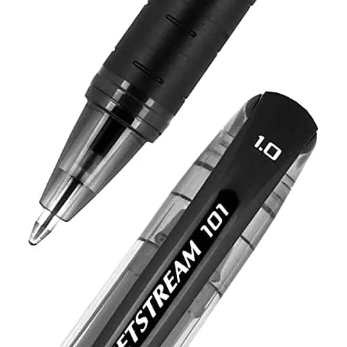 Uni-Ball Jetstream 101 Rollerball Pens, Stick, Bold 1mm, Black Ink, Black Barrel | Pack of 144 thumbnail 7