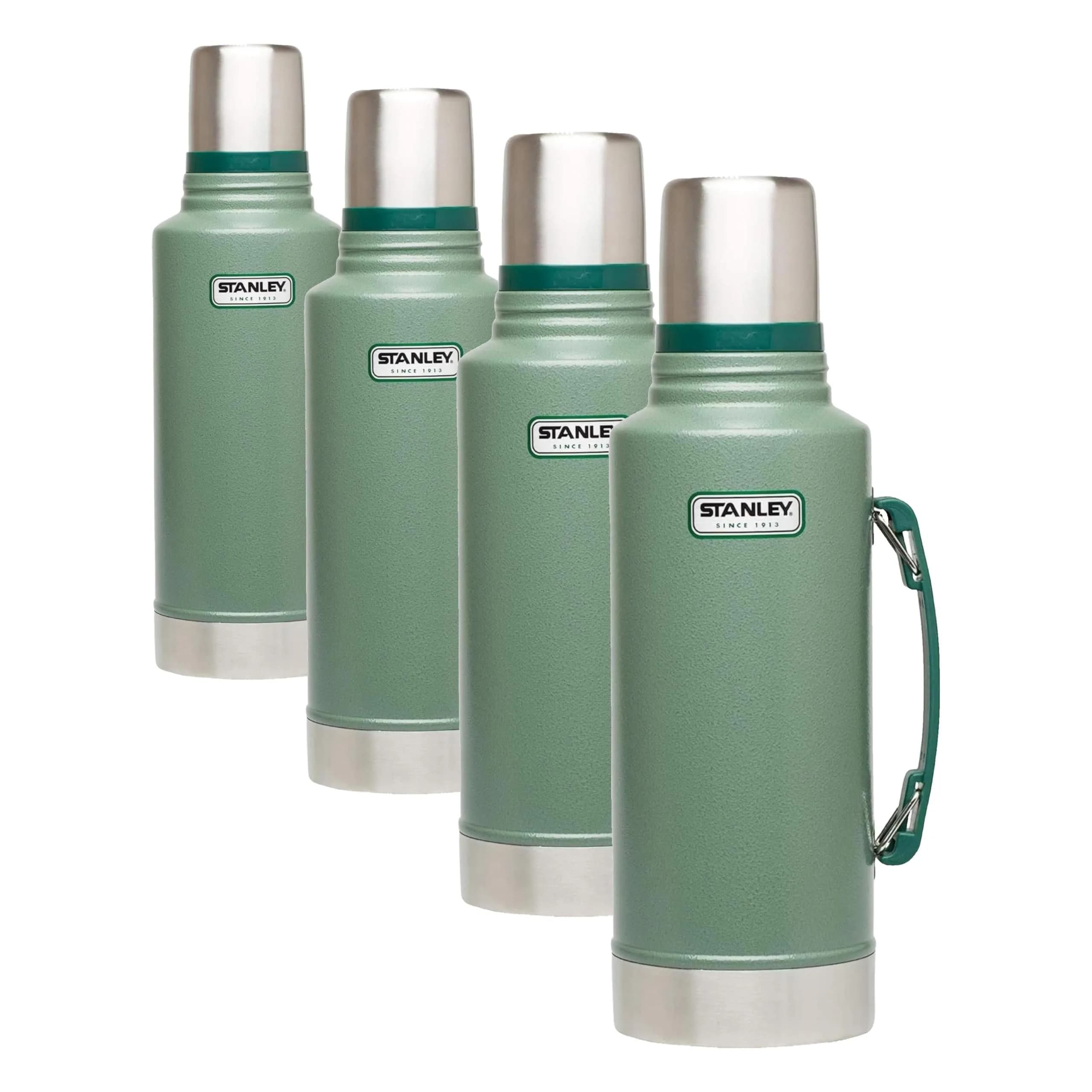 Stanley Heritage Classic Vacuum Bottle 1.1 qt Hammertone Green | Leakproof Lid, Built-in Cup — Stanley Heritage Classic Vacuum Bottle with Handle 2.0 qt | Wide Mouth with Leakproof Cup Lid | Keep Drinks Hot Cold for Travel-| Insulated Stainless Steel -| BPA-Free-| Hammertone Green