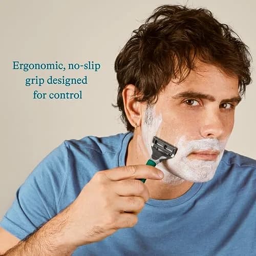 Harry's Original Shaving Kit for Men - Razor Handle & 3 Blade Refills (Sage) | German Engineered thumbnail 2