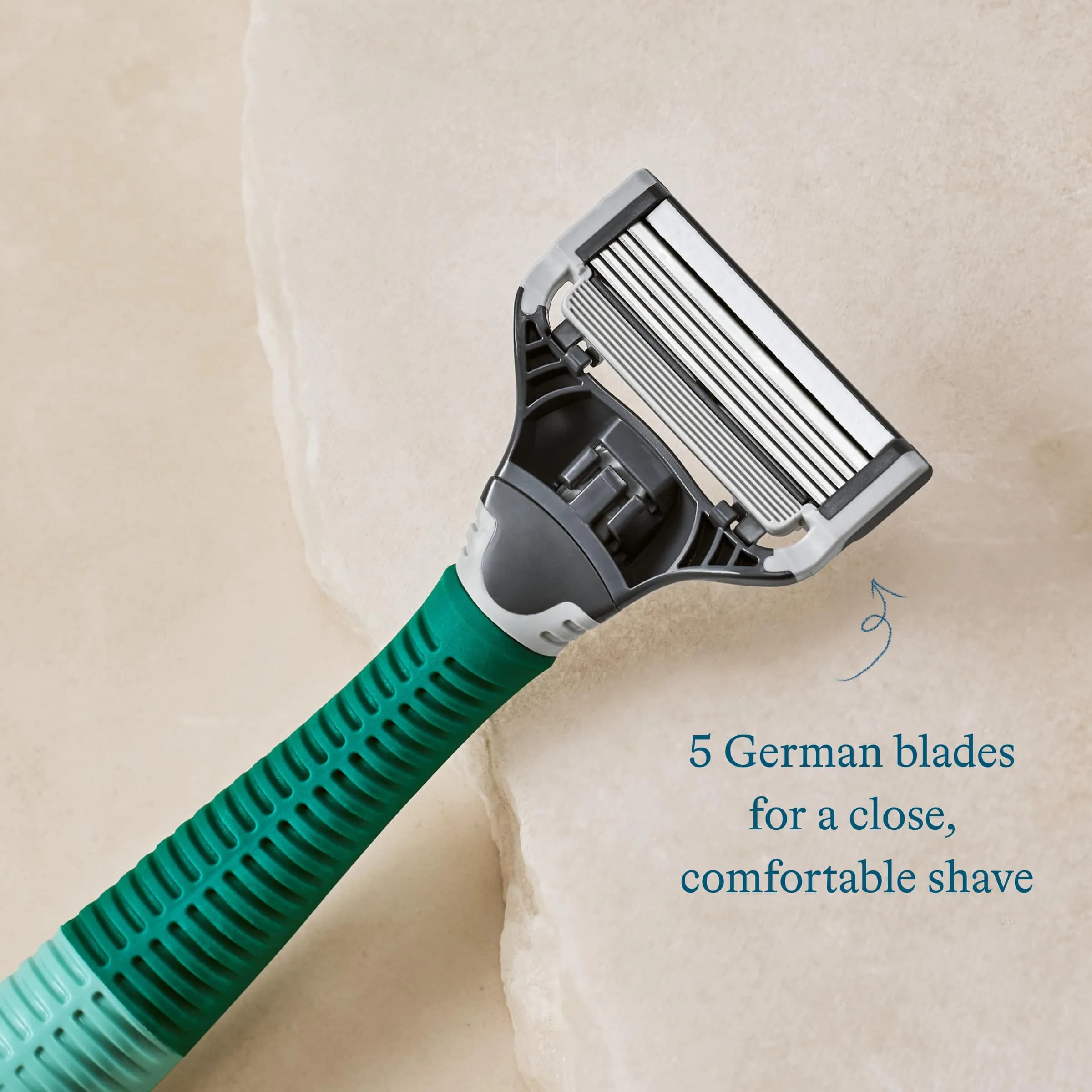 Harry's Original Shaving Kit for Men - Razor Handle & 3 Blade Refills (Sage) | German Engineered - view 4