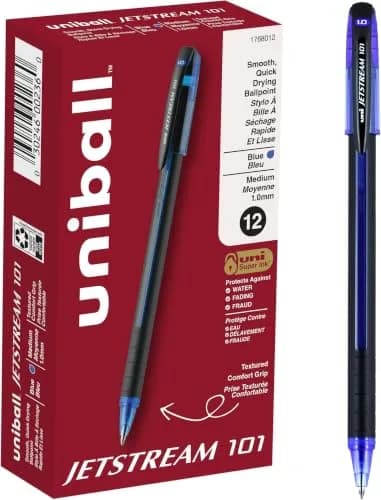 Uni-Ball Jetstream 101 Ball Point Pens, Bold Point, Blue Ink, 1.0 mm (Pack of 144) thumbnail 1