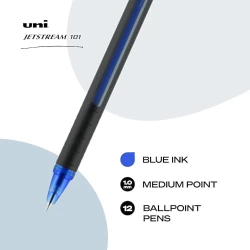 Uni-Ball Jetstream 101 Ball Point Pens, Bold Point, Blue Ink, 1.0 mm (Pack of 144) thumbnail 2