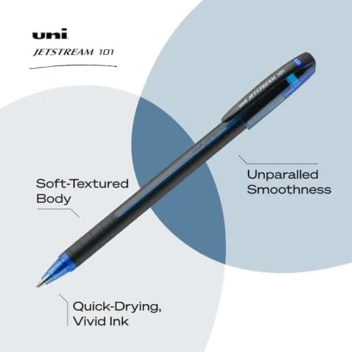 Uni-Ball Jetstream 101 Ball Point Pens, Bold Point, Blue Ink, 1.0 mm (Pack of 144) thumbnail 3