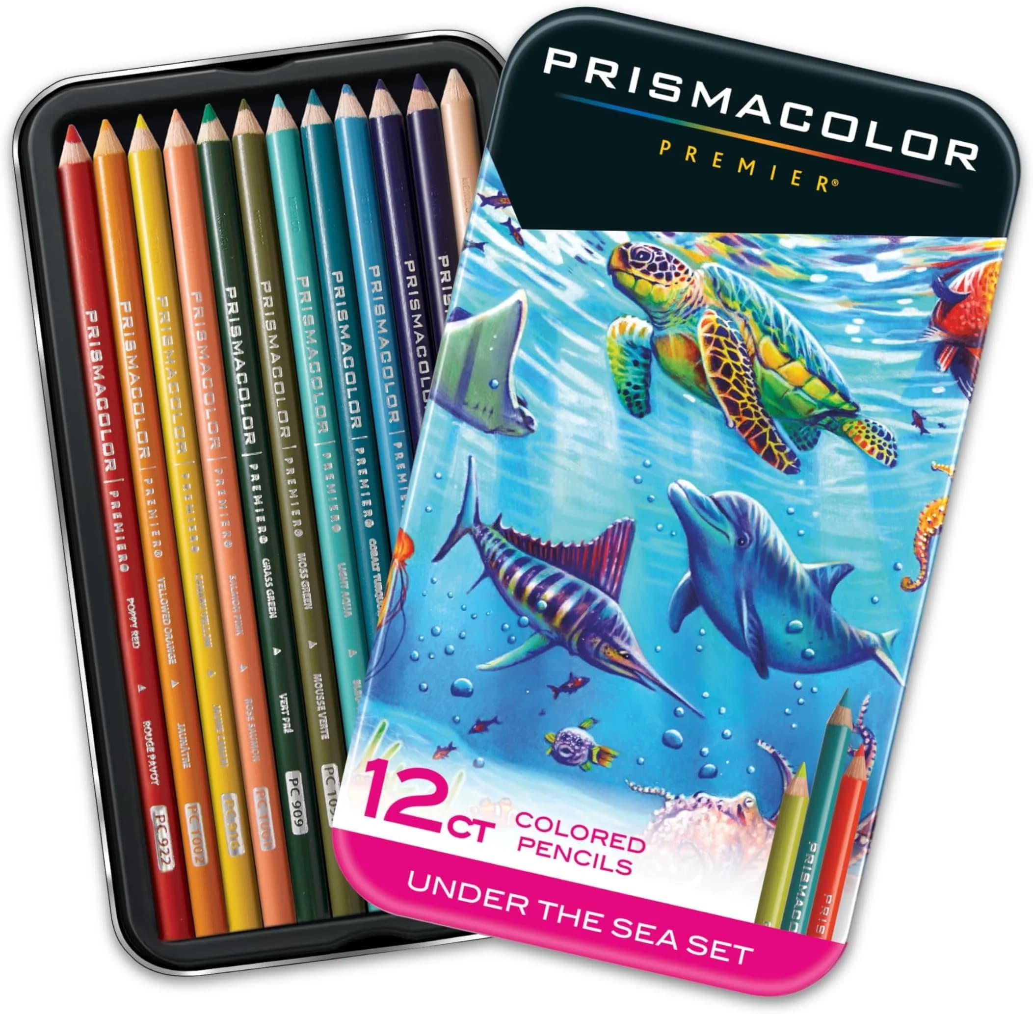 Prismacolor Premier Colored Pencils Soft Core Under The Sea Set Adult Coloring 12 Count (Pack of 12) | Artist-Quality Aquatic Scene Colors - main product image